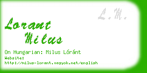 lorant milus business card